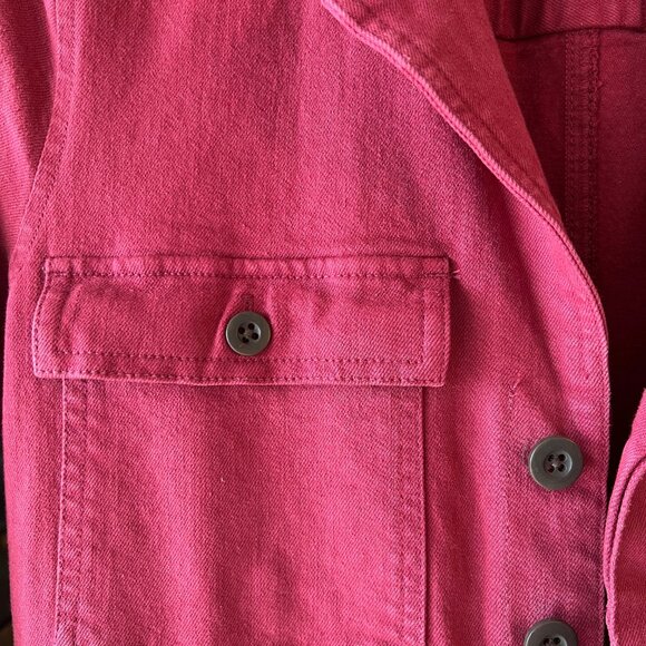 Madewell Garment Dyed Denim Slim Coverall Jumpsuit Long Sleeve Red Size 6 - Picture 5 of 9